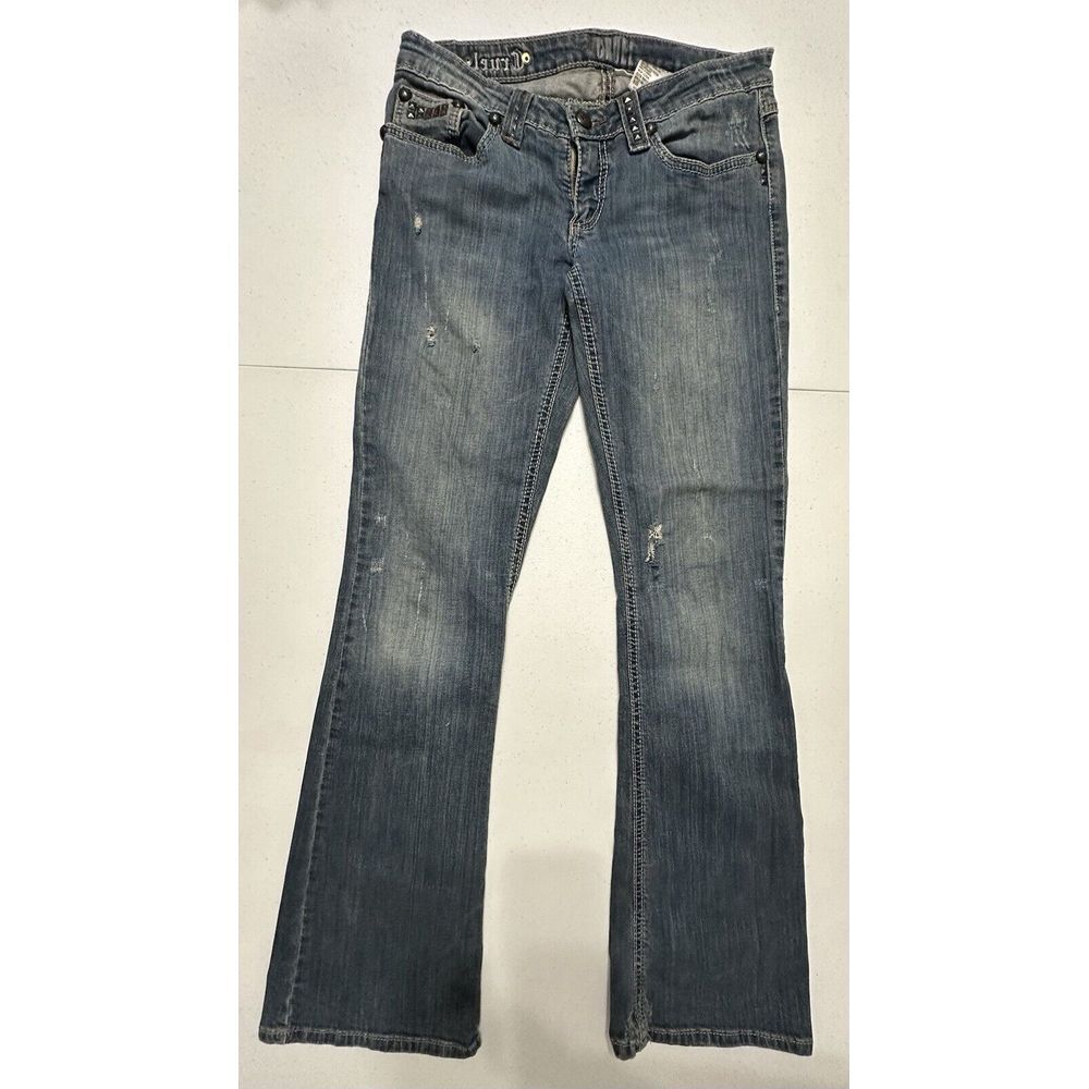 Rocky Mountain Cruel Girl Delaney‎ Bootcut Denim Jeans Distressed Embroidered 5L